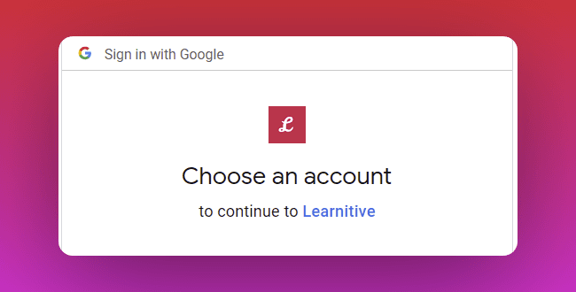 Google verified login for Learnitive.com
